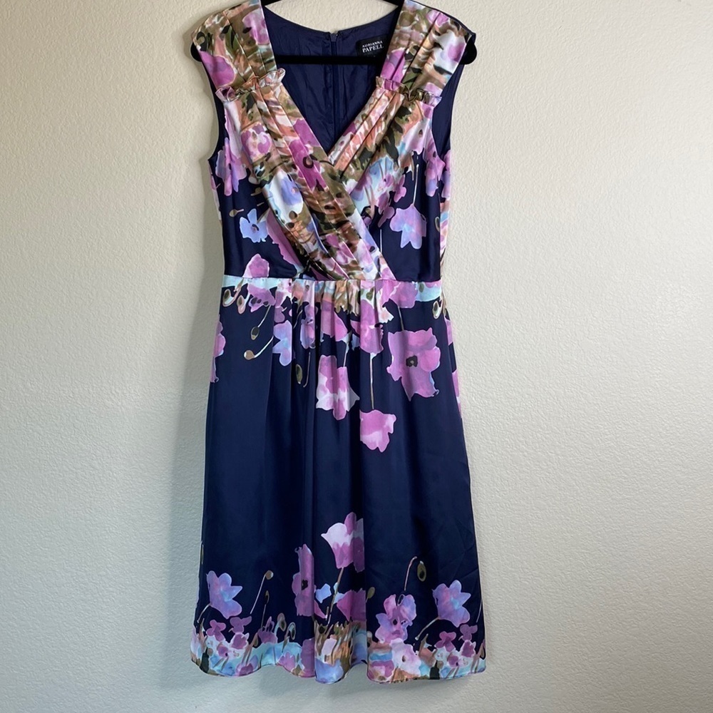 Adrianna Papell dress women’s ten 10 floral sleeveless cocktail formal